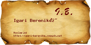 Igari Bereniké névjegykártya